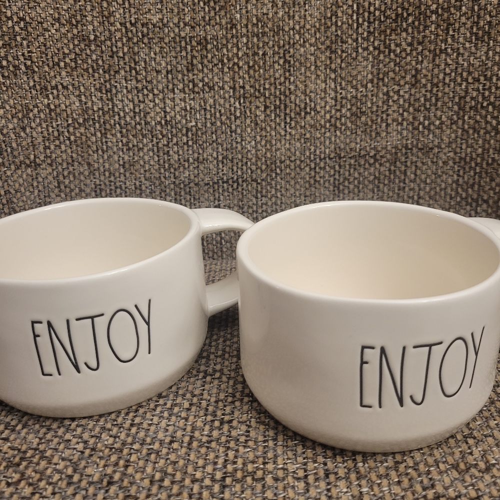 Rae Dunn Large "Enjoy" Mugs